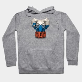 Baby Elephant with Glasses and Slovenian Flag Hoodie